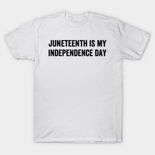 Im Black Juneteenth Is My Independence - Text Style Black Font T-Shirt